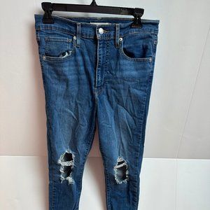 Levi's mile high super skinny distressed jeans